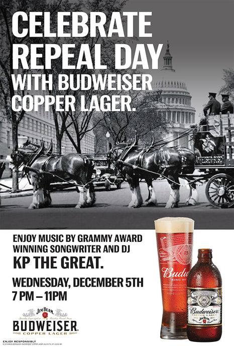 Celebrate Repeal Day with Budweiser Copper Lager